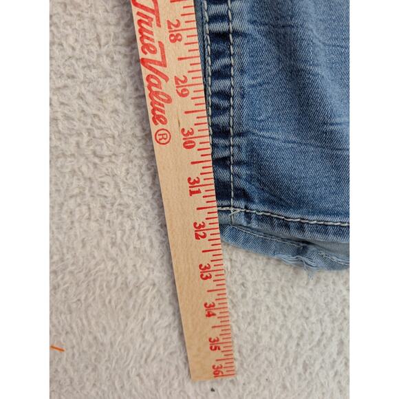 Salvage Buckle Jeans Mens 32R 32x32 Blue Mayhem Straight Leg Distressed Stretch - Picture 6 of 16